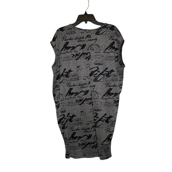 Yest Blouse Sleeveless Top Size 8 Gray Black Pattern Loose Fit Womens Viscose‎ - Picture 6 of 6